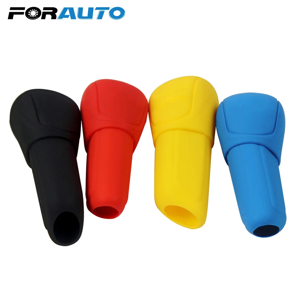 Uxcell a18020700ux0090 Black Soft Silicone 5 Speed Car Round Shift Knob Gear Stick Cover Protector