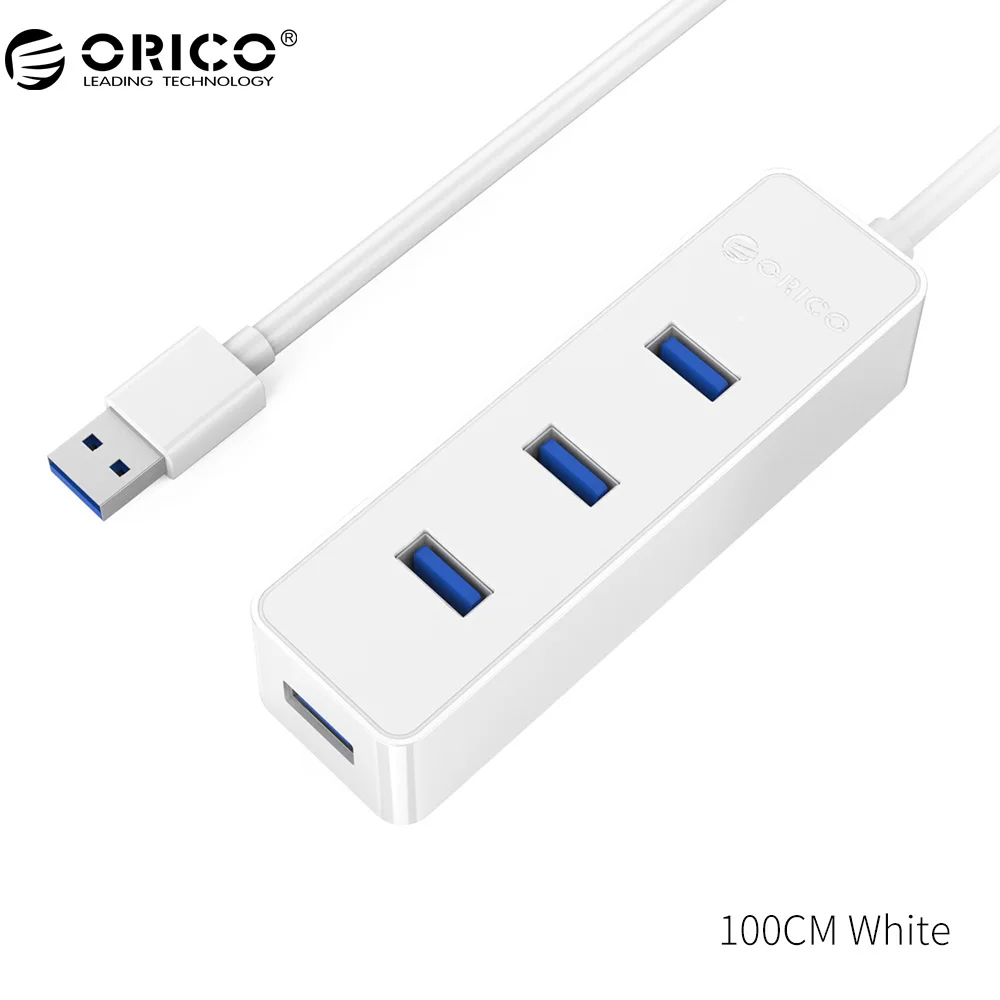 ORICO автобус с питанием от USB 3,0 с VL812 Чипсет 4 Порты и разъёмы хаб для ноутбука/Ультрабук-черный(W5PH4-U3 - Цвет: 100 CM White