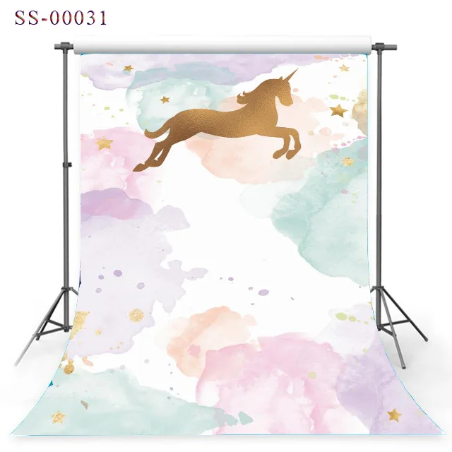 

SHENGYONGBAO Vinyl Happy birthday Photography Backdrops Prop Unicorn Photography Background SS-00031