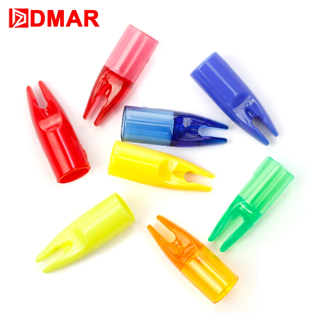 

DMAR 36 pcs I.D. 8mm Archery Plastic Arrow Nocks For Wooden Carbon Fiberglass Arrow Shaft Replacement Archery Accessories