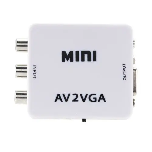 Горячая новинка композитный Мини HD AV2VGA видео конвертер коробка AV RCA CVBS к VGA HDTV