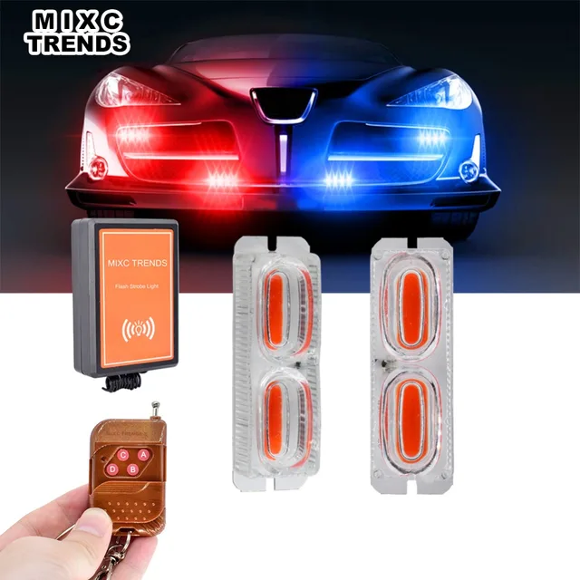COB LED Auto Strobe Light With Remote Control 12V Car Flash Strobe