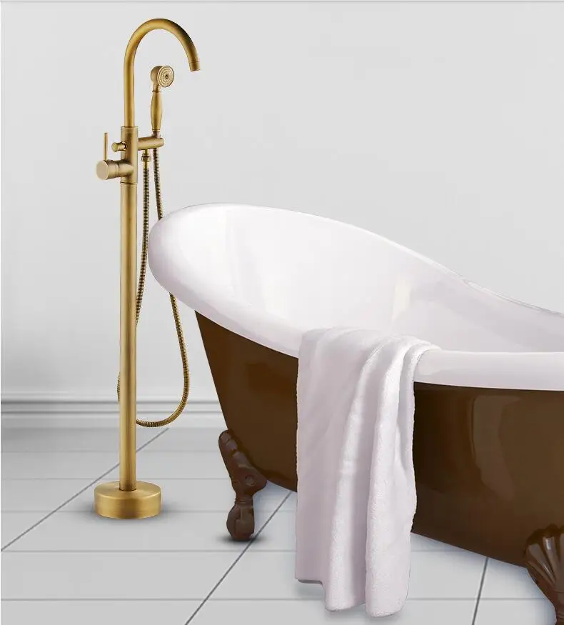 

Luxury Brass Bathroom bathtub Faucet set floor mounted style shower faucet set