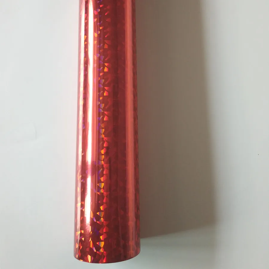 Голографическая фольга штамповочная фольга Красный цвет сломанный дизайн горячий пресс на бумаге или пластиковой тепловой штамповочная