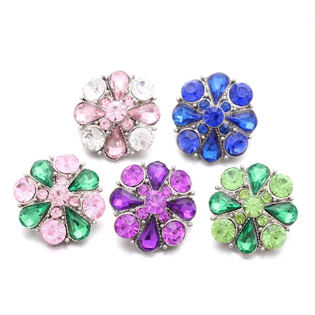 

Fashion flower High Quality Snap Button Jewelry Blue Beauty Mermaid Snap Button Fit DIY 18mm Snap Bracelet Bangle Accessories