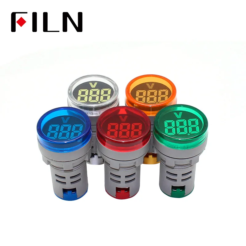 

Durable LED Digital Display Voltmeter Indicator Light 22mm Big Font Di Aperture Signal Lamp AC60-500V High Quality for Boat