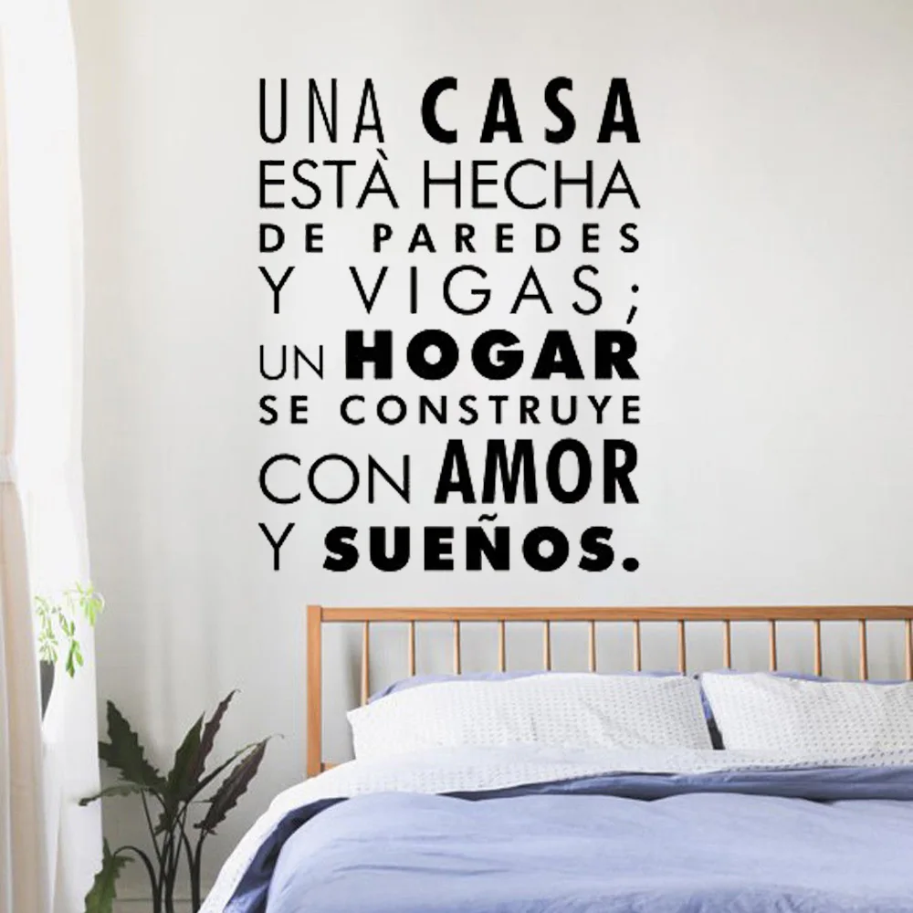 Pegatinas De Pared De Palabras Espanolas Hogar Inspiracional