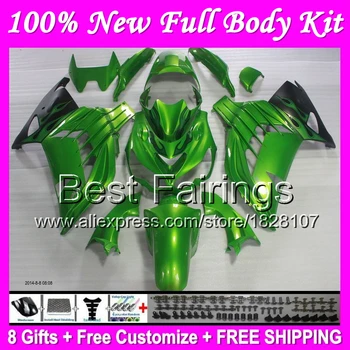 

Light green Fairing For KAWASAKI NINJA ZZR1400 06 07 08 09 Green black 10 11 B429 ZZR 1400 2006 2007 2008 2010 2011 +Decal
