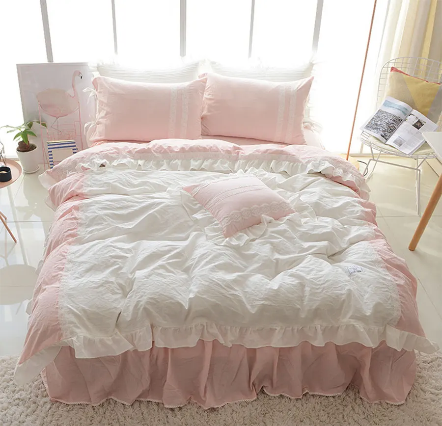 font b Cute b font sweet single double bedding sets adult teen girl cotton twin