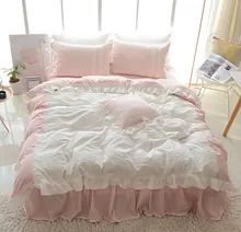 Cute sweet single double bedding sets adult teen girl,cotton twin full queen king home textile bed skirt pillow case quilt cover