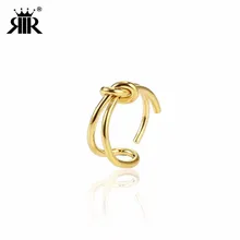 RIR простой стиль Золотой бабочка узел очаровательное кольцо из нержавеющей стали креативное Узловое дамское Ювелирное кольцо подарки для нее