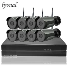 LYVNAL 8ch wi-fi-комплект 720p 1 ТБ 2 ТБ hdd Wi-Fi система 1.0mp Беспроводная ip камера Водонепроницаемая камера ночного видения p2p камера беспроводной связи wifi комплект