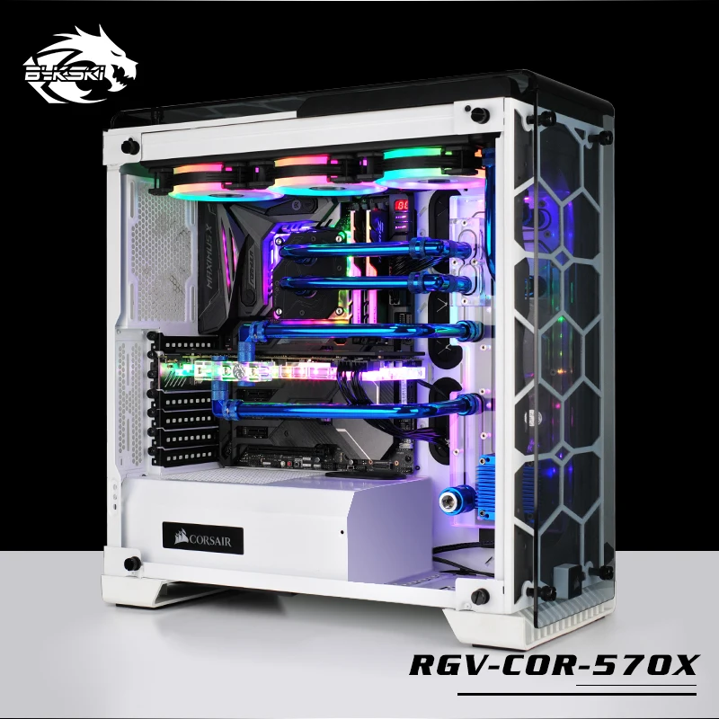 BYKSKI акриловая доска водный канал решение комплект использовать для CORSAIR 570X чехол/комплект для cpu и GPU Блок/вместо резервуара