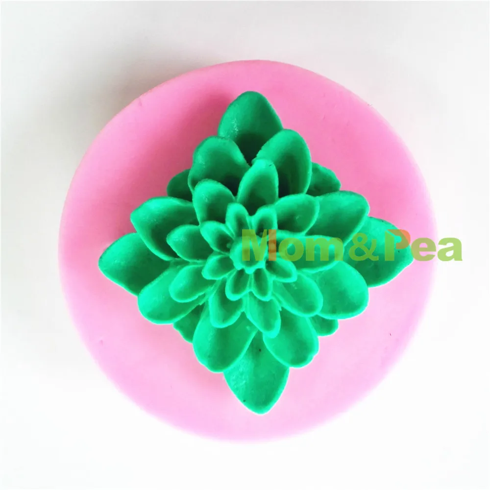 

Mom&Pea 0764 Free Shipping Square Flower Shaped Silicone Mold Cake Decoration Fondant Cake 3D Mold Food Grade