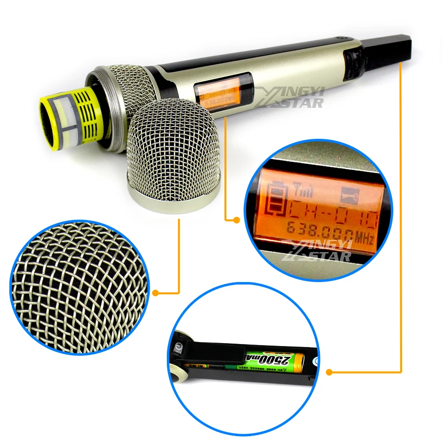Профессиональная беспроводная УКВ микрофонная система для караоке KTV Exceed SM 57 58