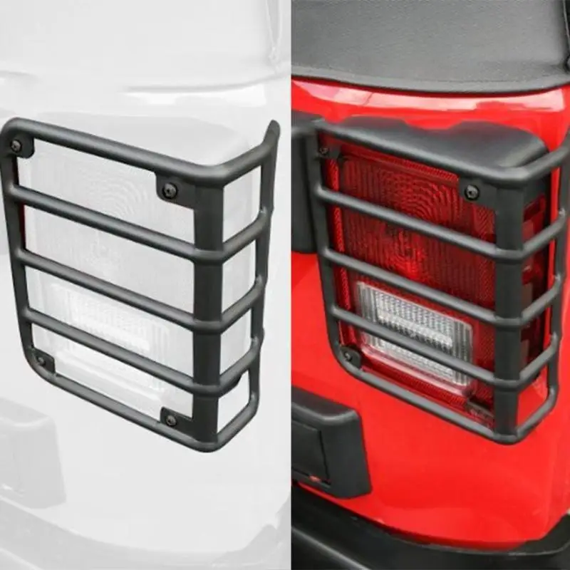

1Pair Metal Rear Tail Light Guards Covers for 07-17 Jeep Wrangler JK JKU Car Styling Auto Car Accessory Lamp Trim Guards Sticker