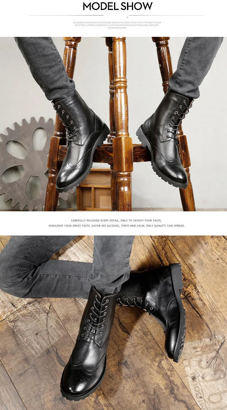 Новое поступление martins мужские ботинки зимние военные ботинки черного цвета мужские кожаные ботинки до середины икры на шнуровке круглый носок botas masculina