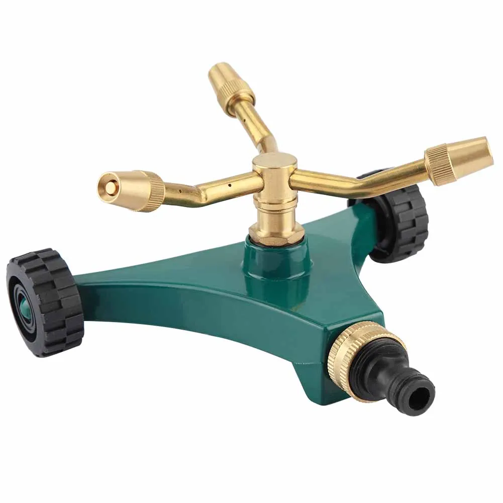 

Three Arms Lawn Sprinkler Garden Cooling Yard Irrigation Copper Head Sprinkler Rotating Watering Device Irrigation Cooling Tool