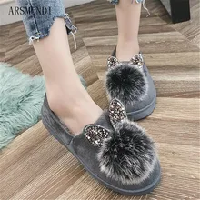 

ARSMUNDI 2018 Winter New Women Snow Boots Solid Color Warm Plush Short Ankle Boots Women Rabbit ears Platform High Quality M64