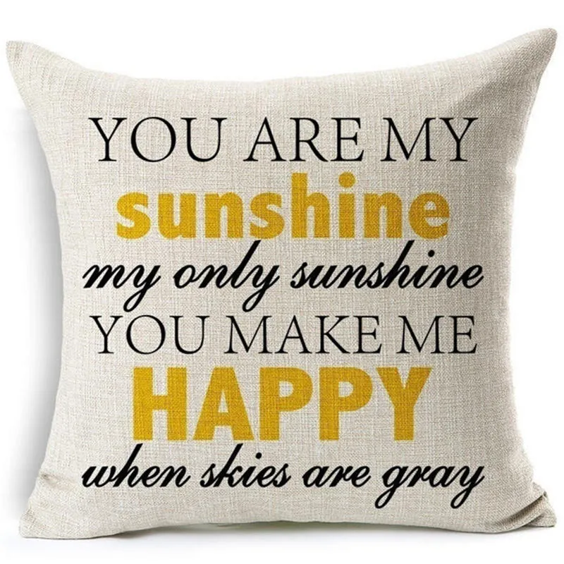 

Nordic Funny word Pillow Case Cushion pillow Sofa Decorative Throw pillow cover you are my sunshine sequin cushion cover 45x45cm