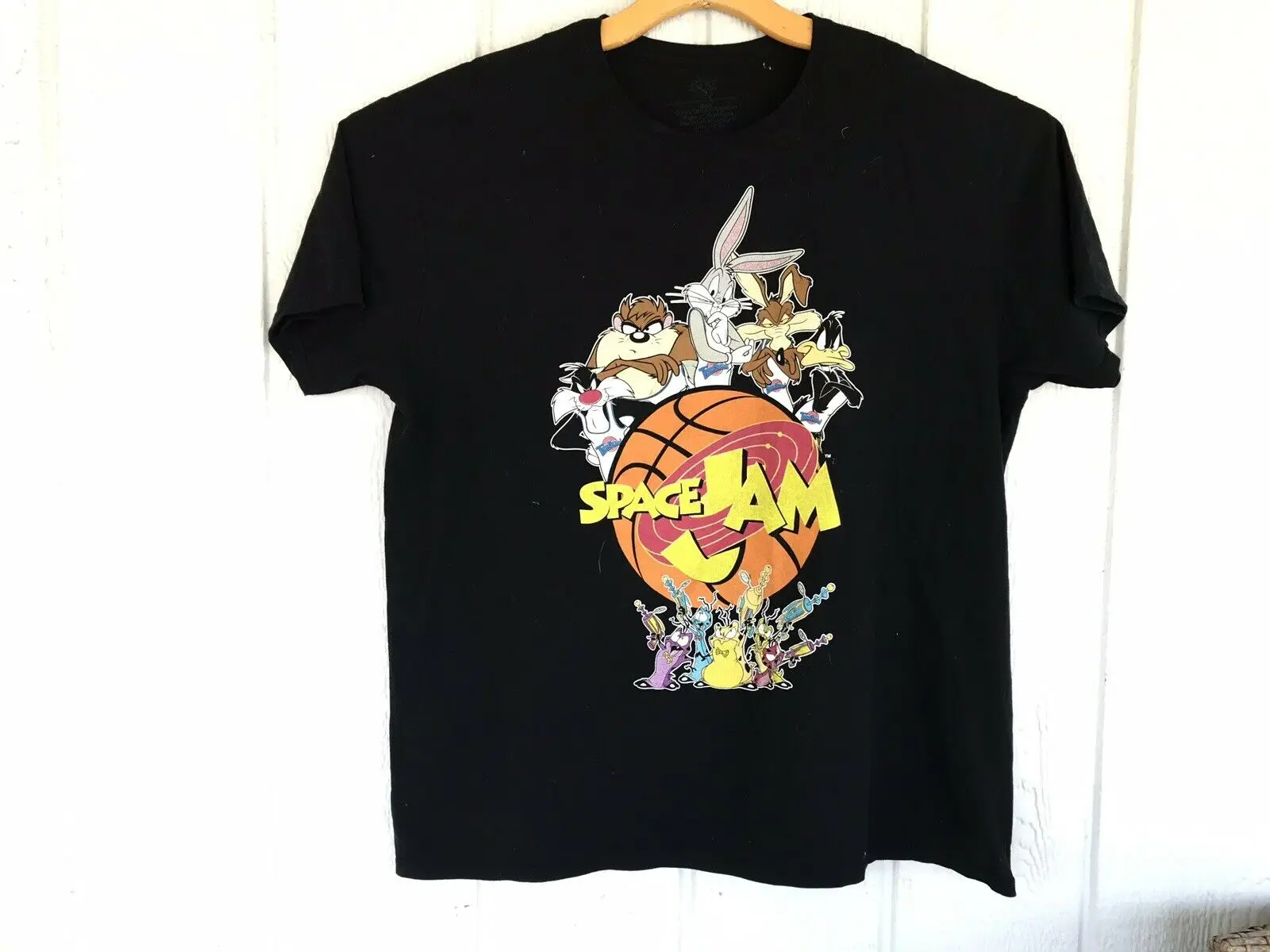 Рубашка с инопланетянами 2XL Warner Brothers LOONEY Tings SPACE JAM TAZ Bugs Bunny SYLVESTER|Футболки| |