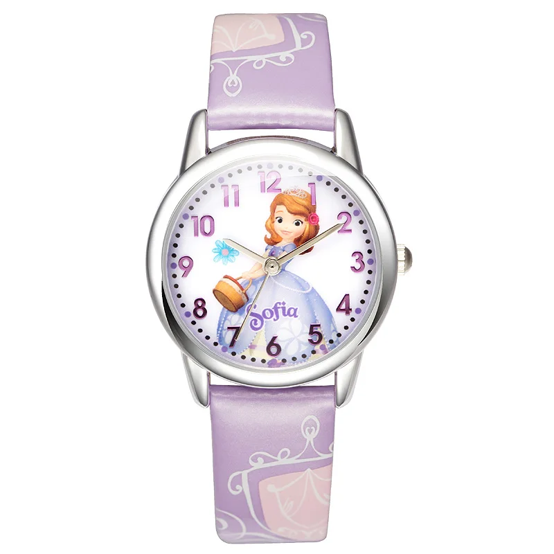 Brave Sofia Princess Child Lovely Quartz Watch Little Girls Dream Fashion Casual Leather Waterproof Watches Kid Favorite Clock