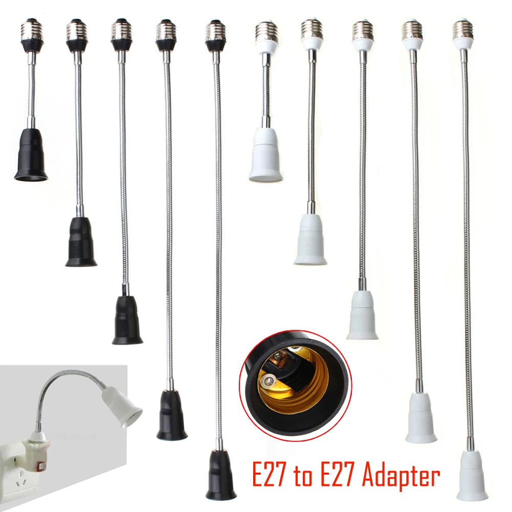 

TSLEEN 19/29/39/49/59 cm Length E27 to E27 Flexible Extend Extension Adapter Socket LED Light Bulb Lamp Base Holder Converter