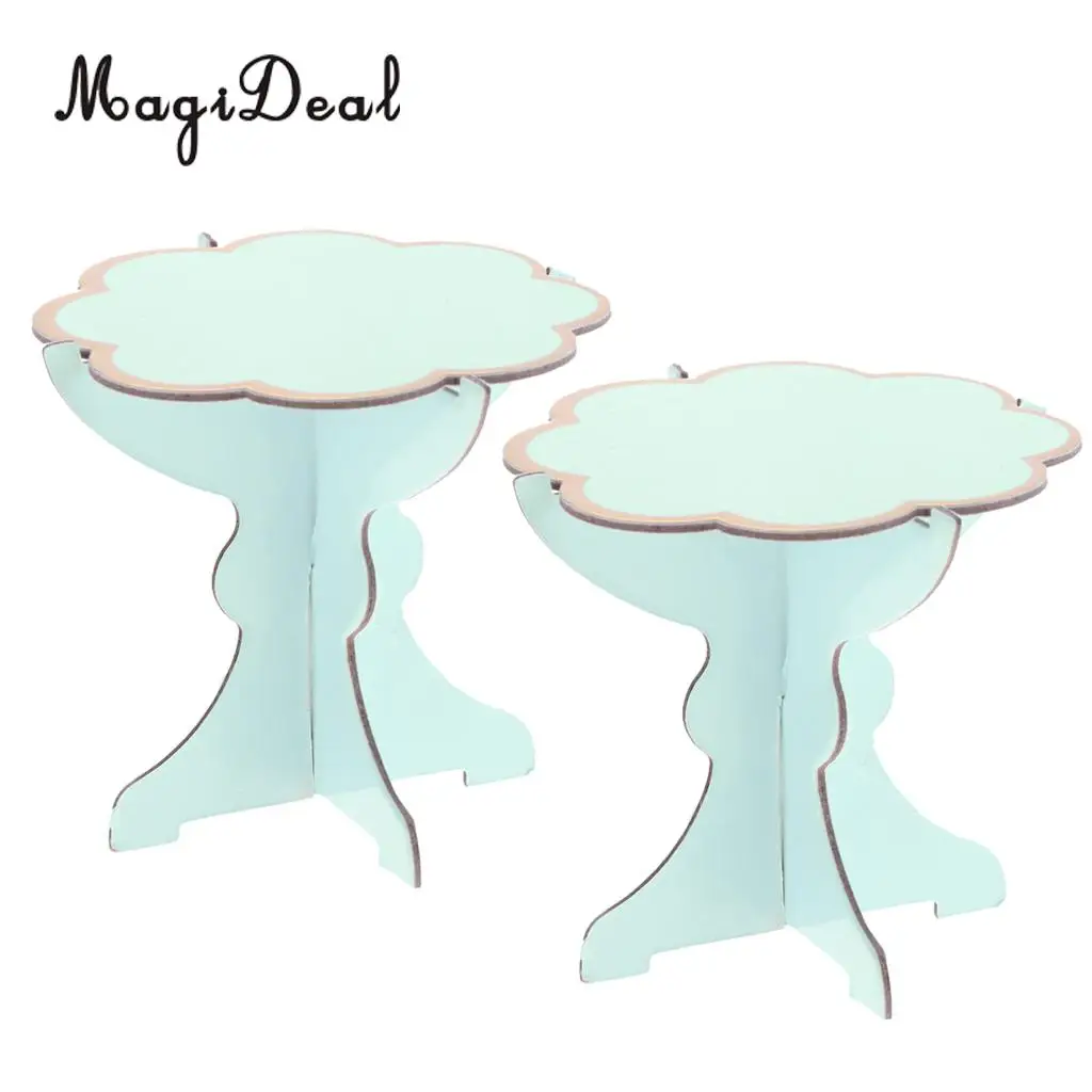 

2 Pieces Cupcake Holder Dessert Display Stands Wedding Party Favors Blue
