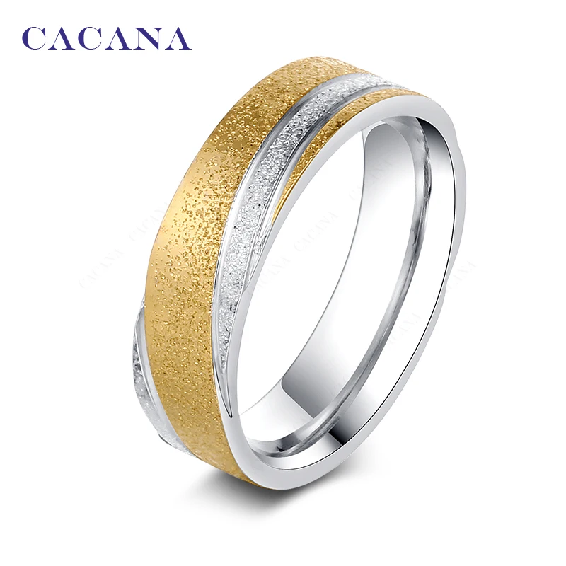 CACANA Stainless Steel Rings For Women Fashion Shining Sand On Jewelry Wholesale NO.R25 | Украшения и аксессуары