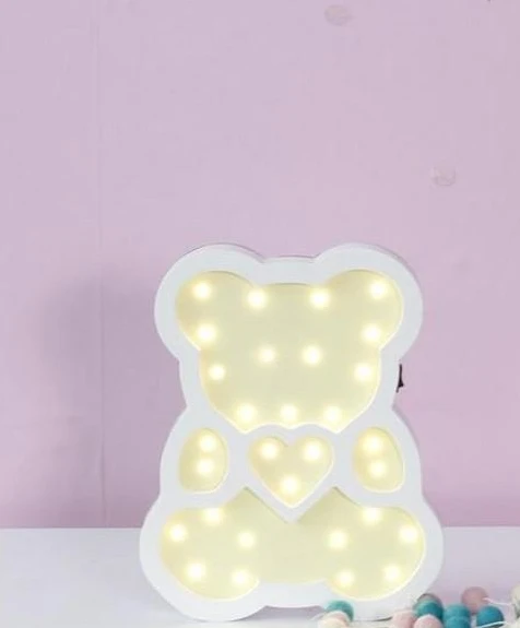 

Marquee Led Night Light Battery Wall Table Lamp For Baby Kids Bedroom Party Wedding Home Xmas Decor