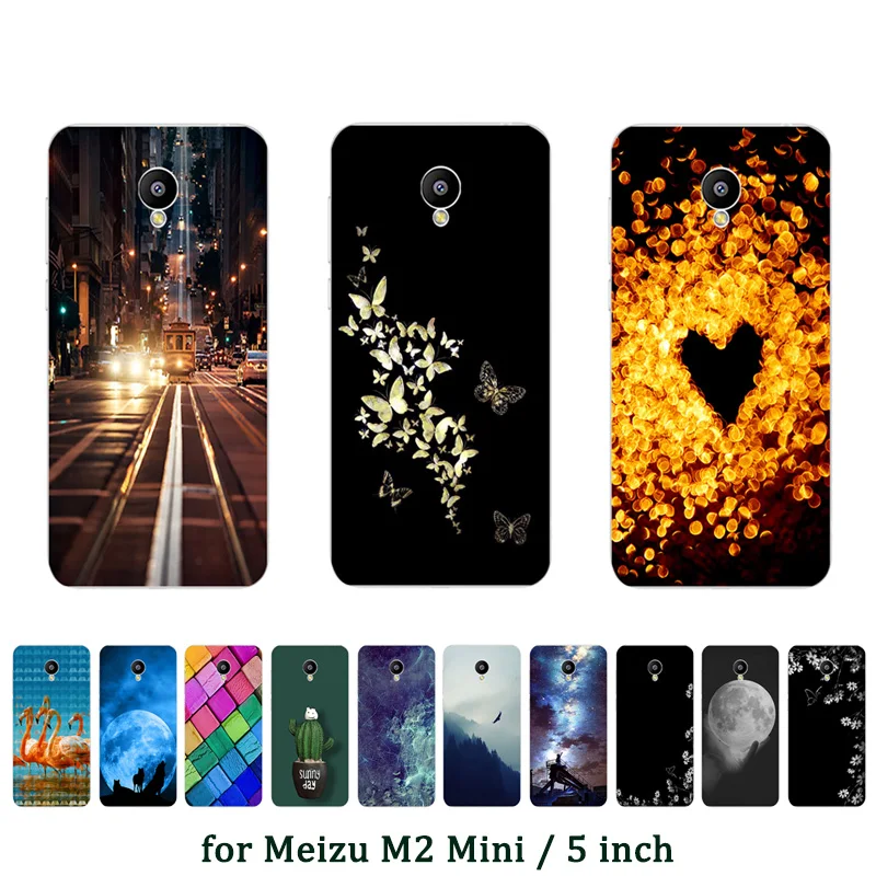 for Meizu M2 Mini Case 5.0 inch Soft TPU Clear Silicone Back Cover Grimace Pattern Meilan Ultra Phone Cases |