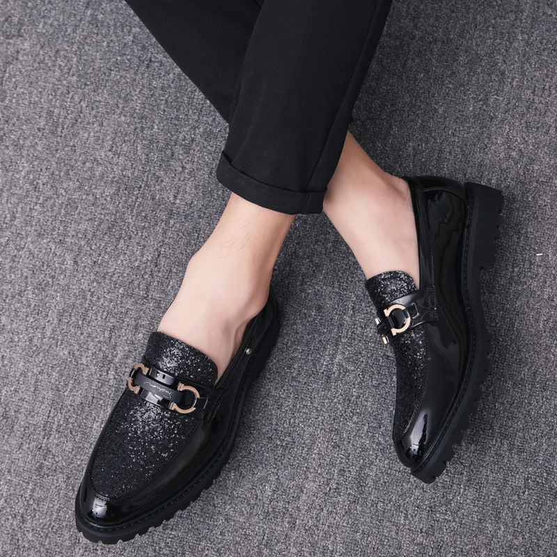 Men Loafers shoes British style Slip-On Flats wedding party Luxury shoes Comfortable Casual Leather shoes trend hairstylist shoe