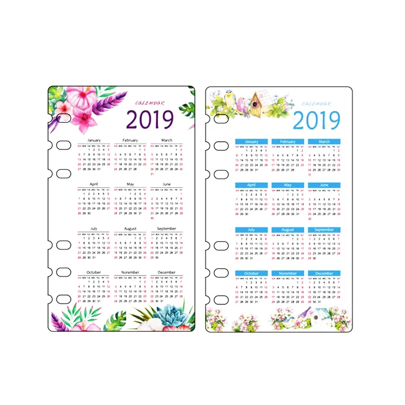 Fromthenon прозрачный 2019 календари для Filofax спираль тетрадь 6 отверстий вкладыш