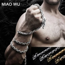 Тяжелый браслет из нержавеющей стали с драконом для мужчин на открытом воздухе EDC инструмент для выживания ювелирный браслет в стиле хип-хоп мужские панк поясные цепочки ожерелье