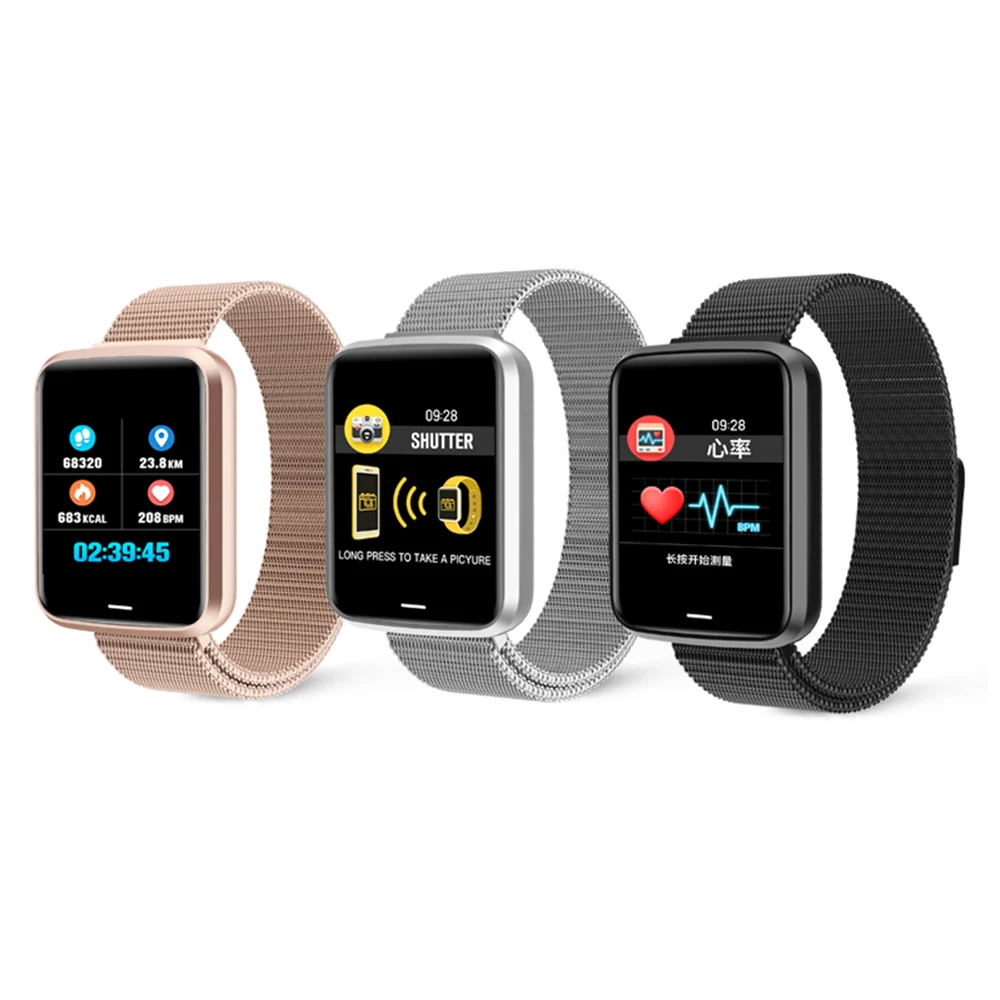 Comprar Pulsera inteligente H19 relojes Detector de salud pulsera inteligente pantalla grande de 1,3 pulgadas a prueba de agua BT deportes hombres reloj inteligente hombres