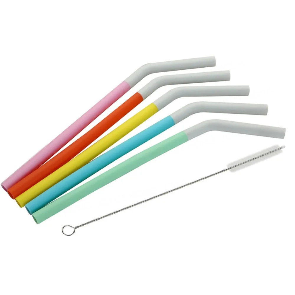 

6/7/8pcs/Lot Reusable Silicone Drinking Straw