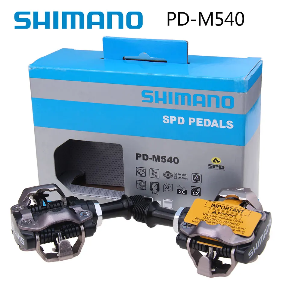 

Shimano PD-M540 Self-Locking Clipless SPD Bike Pedal M540 MTB Mountain Bicycle Padals With Original PD22 Cleats