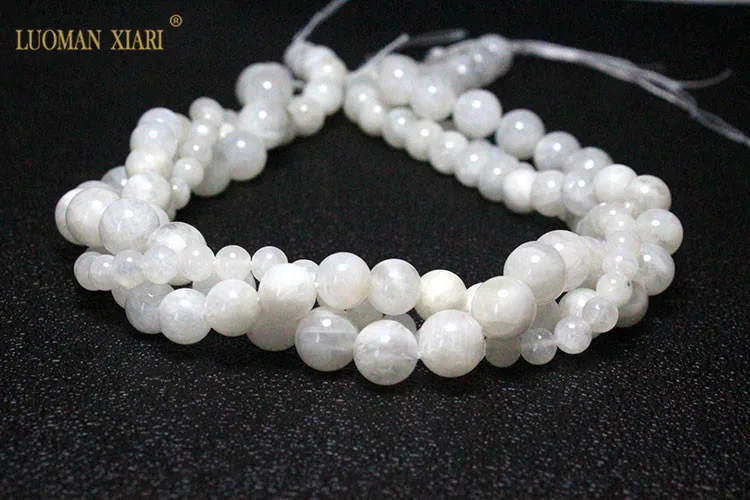 Fine AAA Natural White Moonstone Beads Gem Stone Beads For Jewelry Making DIY Bracelet Necklace 6/8/10 mm Strand 15''