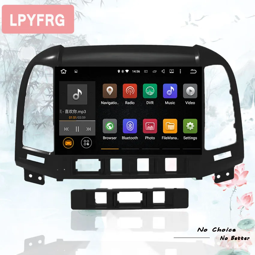 Excellent 2G RAM Android 9.0 car DVD player Bluetooth gps fit for Hyundai SANTA FE 2008-2012 santafe radio Head unit BT navi Tape Recorder 3