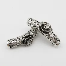 2шт-4 шт металлический цветок Викинг волос коса боязнь борода дредлок бусины трубчатые кольца для усов дредок самодельные Украшения, Аксессуары