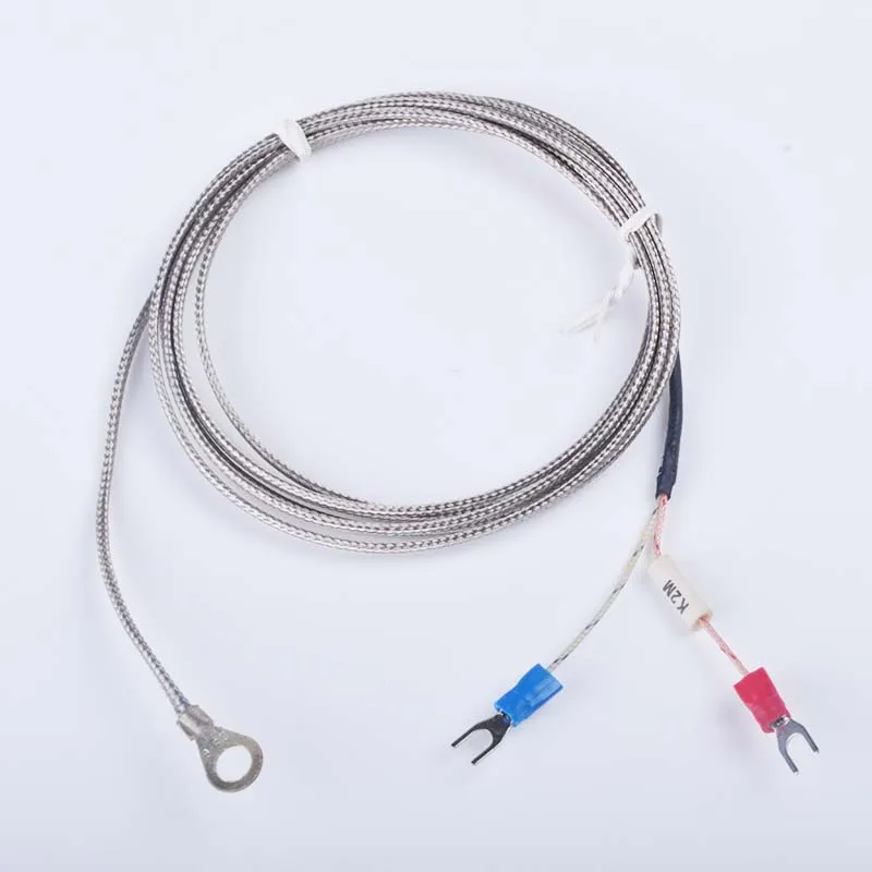 K тип 2 м металлический экранирующий кабель 6 мм Диаметр кольцевой головки термопары Датчик температуры