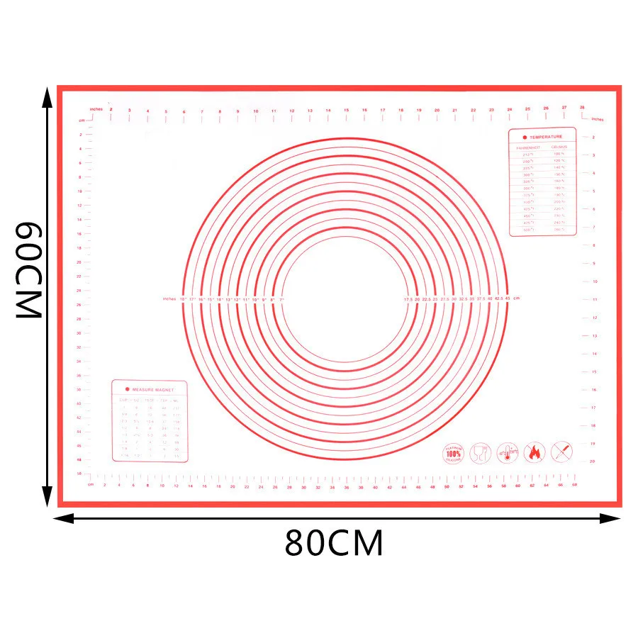 

Big Size Non_Stick Silicone Baking Mat reusable Baking Mat Baking Tool 80*60CM /70*50CM/60*60CM /60*50CM