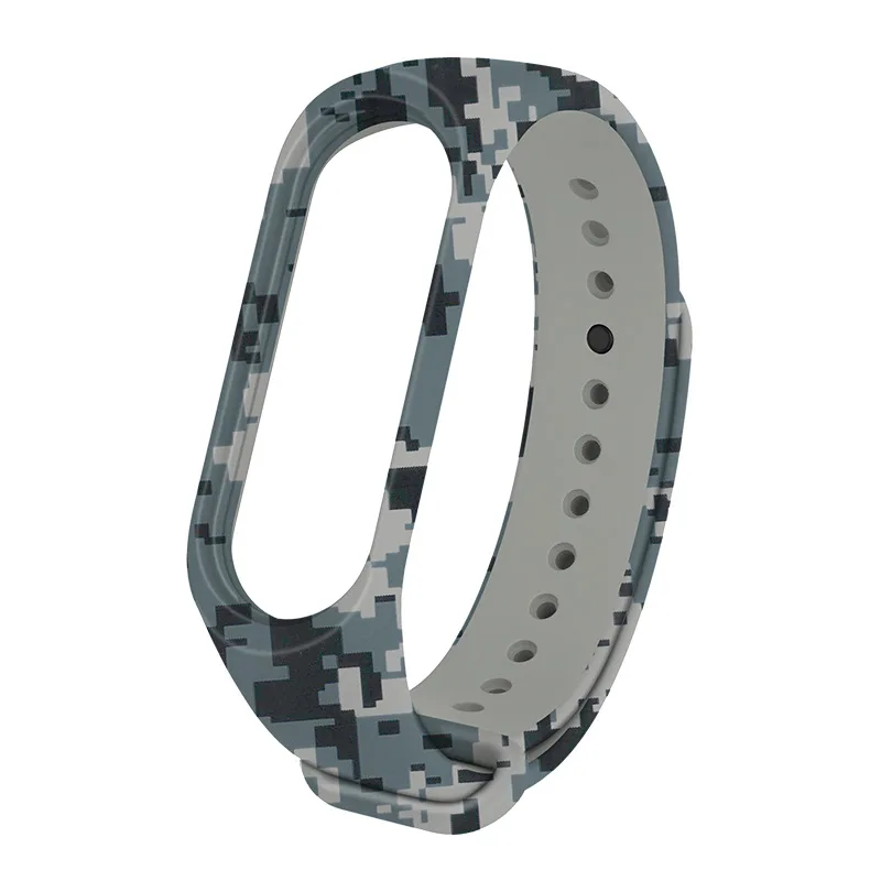 Цветной умный браслет с мультяшным принтом для mi Band 3 4 ремешок для Xiao mi sport Силиконовый сменный Браслет умные наручные часы - Цвет: A  Digital blue