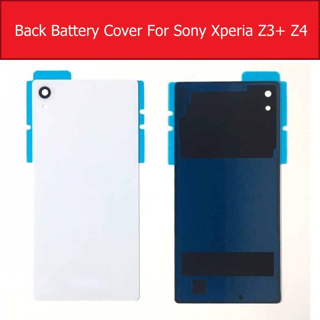 Задняя крышка батарейного отсека для sony Xperia Z4 Z3+/Z3 Plus E6553 E6533 SO-03G Задняя стеклянная крышка чехол+ 1 пленка бесплатно - Цвет: White
