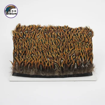 

1.6 Inch(4 cm) Wholesale Dyed Multi-Color Pheasant Feather Trims Fringe With Satin Ribbon Sewing Crafts Costumes Decoration