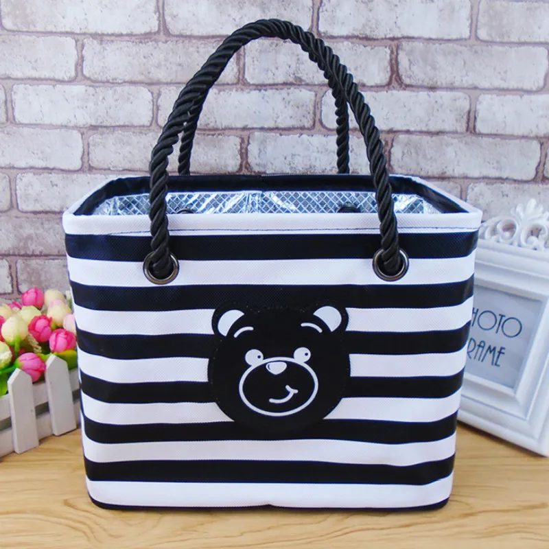 

Portable Bath Basket PU Bathroom Shower Bag Bath Storage Basket Cute Striped Handbag