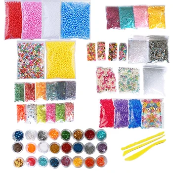 

62pcs Slime Making Tools Supplies Set Colorful Beads Confetti Fruit Slice for Children Kids DIY Homemade Crafts
