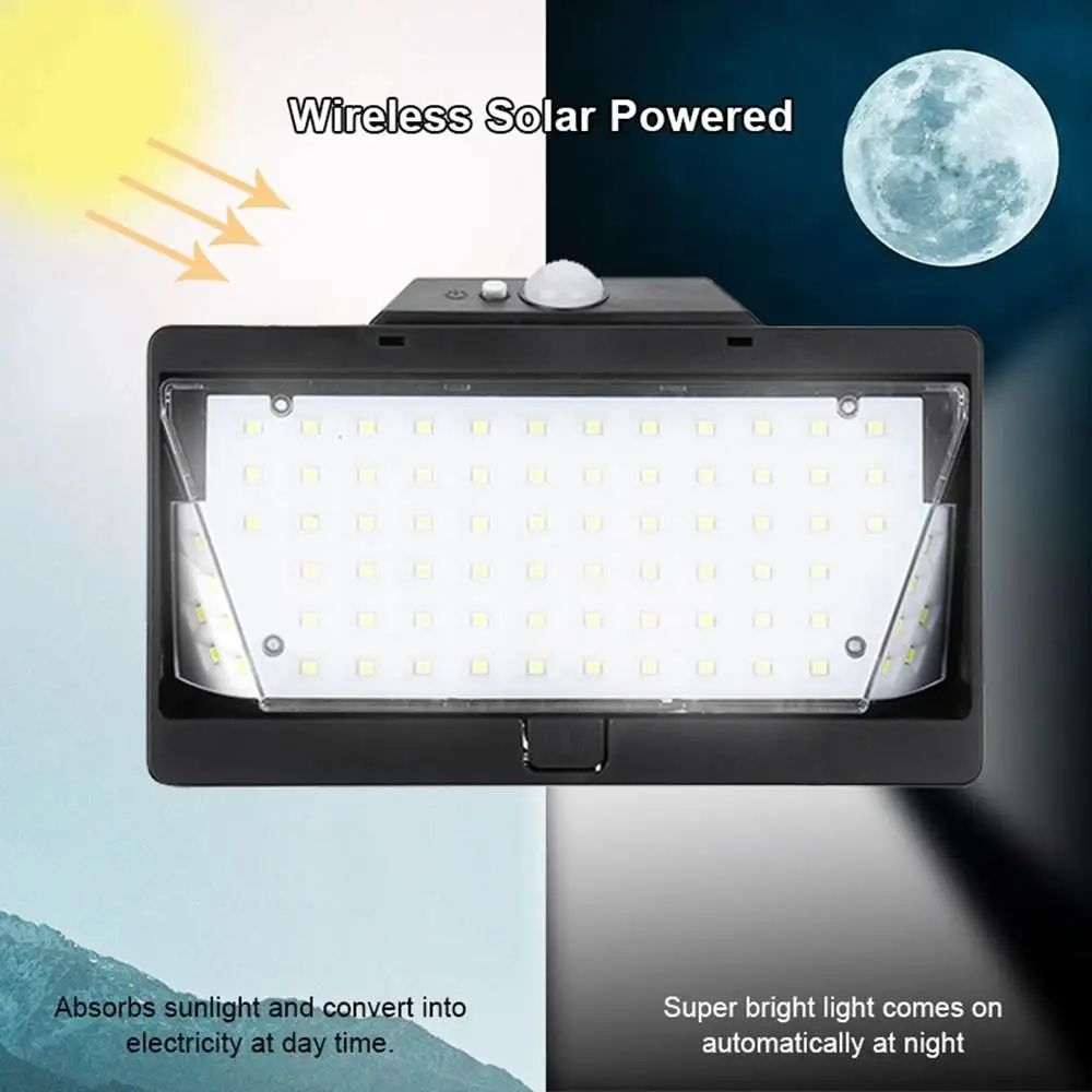 

PIR Motion Sensor LED Wall Lamp Solar Street Light Outdoor Waterproof Garden Spotlight 78 led solar light Home Garden Lights