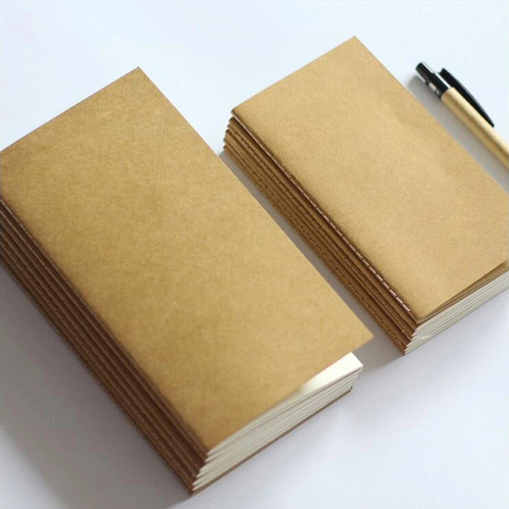 

Creative Kraft Paper Retro Filler Books For Traveler's Notebook Office School Daily Memos Soft Copybook Noted Journals Diary