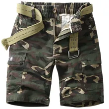 Мужские шорты летние высококачественные хлопковые военные Маскировочные шорты мужские повседневные свободные шорты до колен размера плюс 4XL без пояса